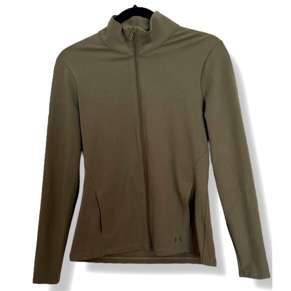Under Armour Women’s Motion Jacket Size M Olive Green Full Zip Fitted NWT - Picture 1 of 7